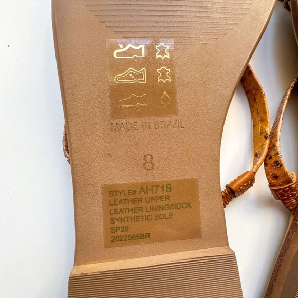 Madewell The Lyra Slide Sandal Snake Embossed Leather Straps Womens Size 8 - Picture 10 of 12